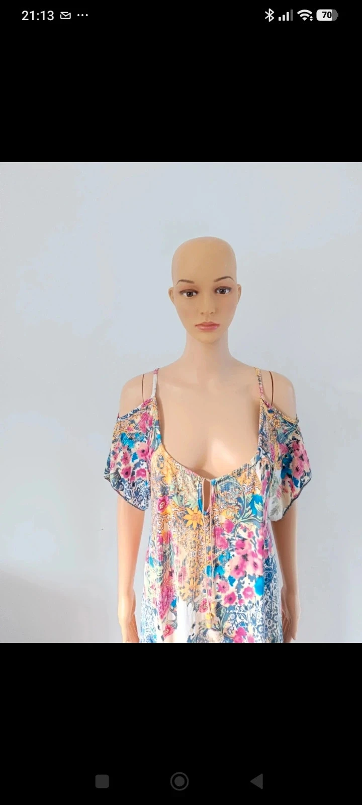 Robe femme bohème fleurie épaules dénudées multicolore T40 – photo 4